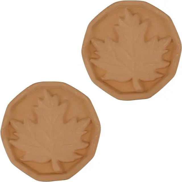 Main image of Brown Sugar Keeper Terra Cotta Brown Sugar Saver Brown Sugar Softener Natural Clay Moisture Absorber for Foods and Spices 2 Pack (Leaf)