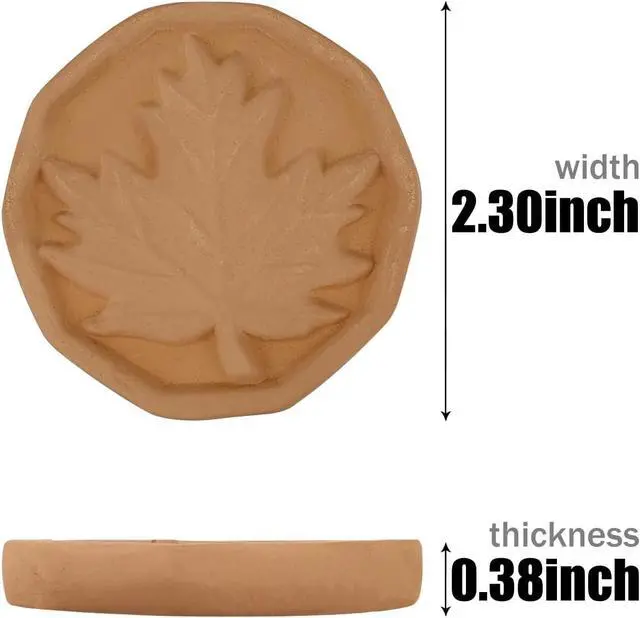 Alt view image 2 of 6 - Brown Sugar Keeper Terra Cotta Brown Sugar Saver Brown Sugar Softener Natural Clay Moisture Absorber for Foods and Spices 2 Pack (Leaf)