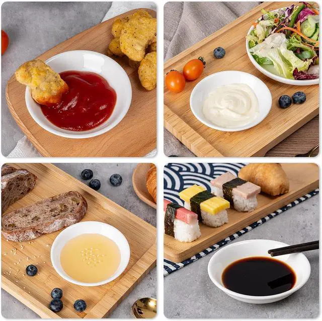 Alt view image 7 of 7 - Eisinly 6 Pack Dipping Bowls, 3 OZ Small Ceramic Soy Sauce Dish, White