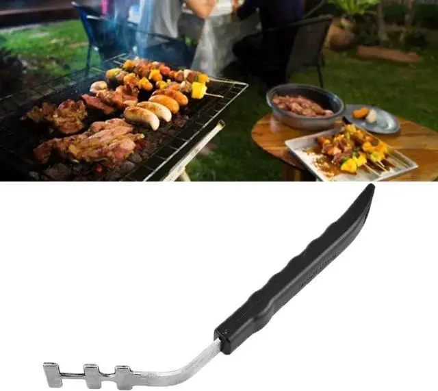 Alt view image 5 of 6 - Grill Grate Lifter Tool Cast Iron Grid Lever Lock Lifting Gripper Handle Clip for Barbecue Grilling Baking Drying Steaming BBQ Oven Cooling Racks Charcoal Gas Grills Wire Roasting Rack