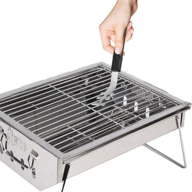 Alt view image 3 of 6 - Grill Grate Lifter Tool Cast Iron Grid Lever Lock Lifting Gripper Handle Clip for Barbecue Grilling Baking Drying Steaming BBQ Oven Cooling Racks Charcoal Gas Grills Wire Roasting Rack
