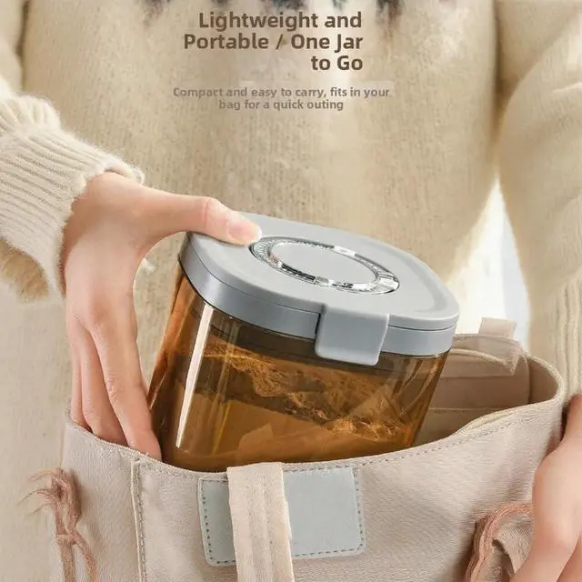 Alt view image 4 of 5 - Airtight Brown Sugar Container Airtight Brown Sugar Keeper Storage Container Flour Container Coffee Canister with Spoon Food Cereal Bins Household for Kitchen Pantry (1300ml)