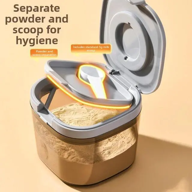 Alt view image 5 of 5 - Airtight Brown Sugar Container Airtight Brown Sugar Keeper Storage Container Flour Container Coffee Canister with Spoon Food Cereal Bins Household for Kitchen Pantry (1300ml)