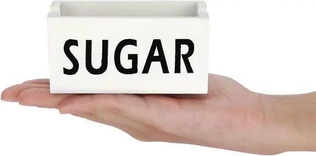 Alt view image 7 of 7 - ELLDOO Wood Sugar Packet Holder, Farmhouse Sugar Packets Caddy, Tea Bag Organizer Sweetener Packets Storage, Small Condiments Packet Holder Sugar Dispenser for Coffee Bar Countertop, White