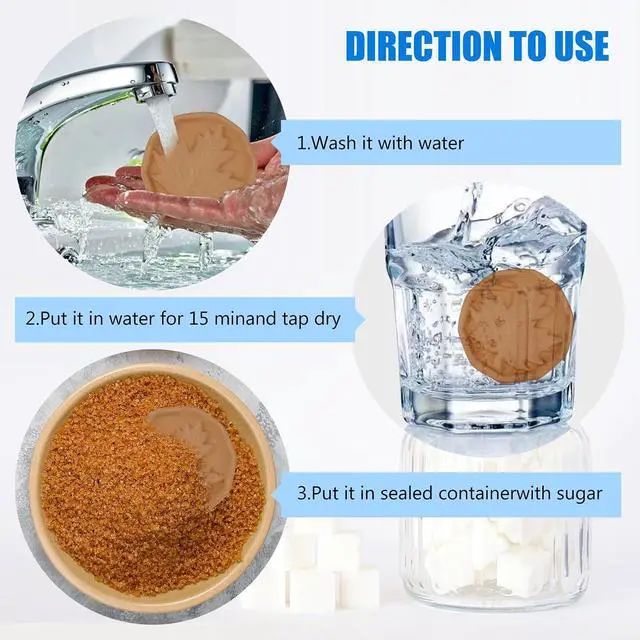 Alt view image 5 of 6 - Brown Sugar Keeper Terra Cotta Brown Sugar Saver Brown Sugar Softener Natural Clay Moisture Absorber for Foods and Spices 2 Pack (Leaf)