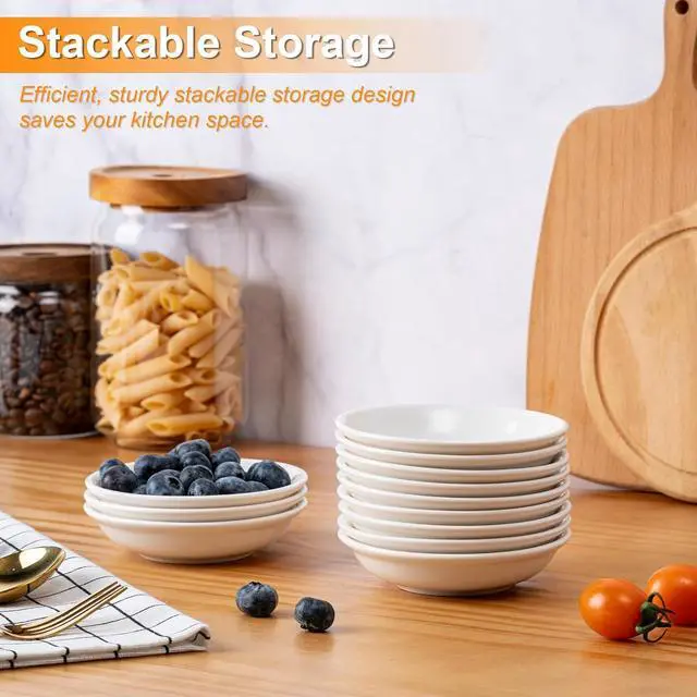 Alt view image 4 of 7 - Eisinly 6 Pack Dipping Bowls, 3 OZ Small Ceramic Soy Sauce Dish, White