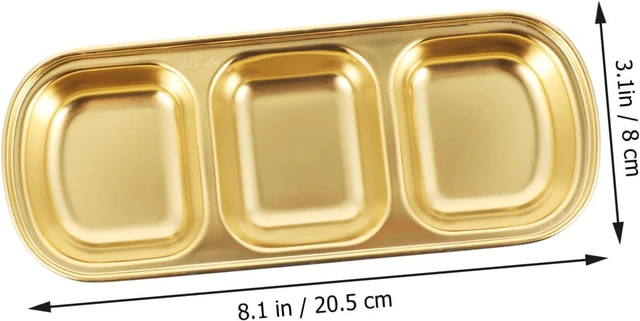 Alt view image 2 of 7 - Cabilock 2 Pack 304 Stainless Steel 3-Section Sauce Dishes