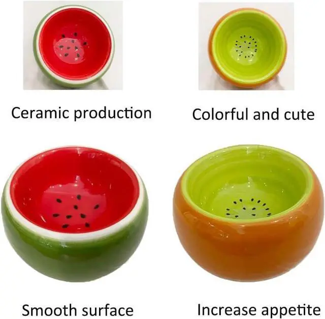 Alt view image 2 of 7 - Hamiledyi 2PCS Hamster Bowl Ceramic Food Water Feeding Dish for Dwarf Syrian Hamsters Gerbils Rats Mice Sugar Glider