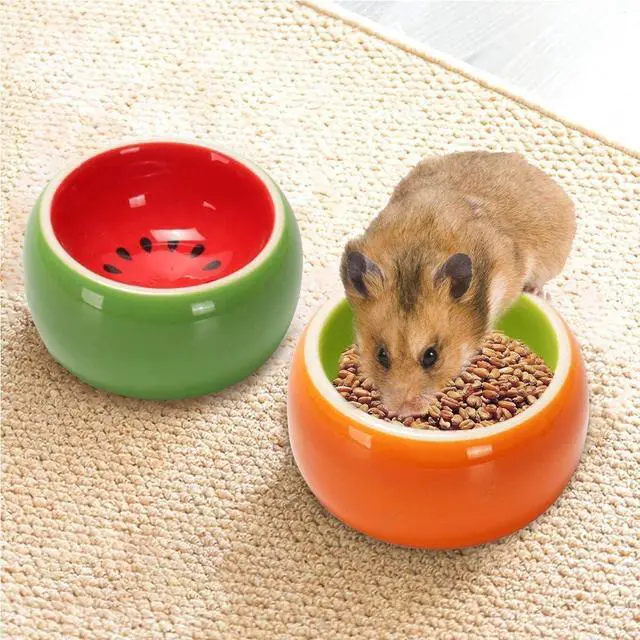 Alt view image 5 of 7 - Hamiledyi 2PCS Hamster Bowl Ceramic Food Water Feeding Dish for Dwarf Syrian Hamsters Gerbils Rats Mice Sugar Glider