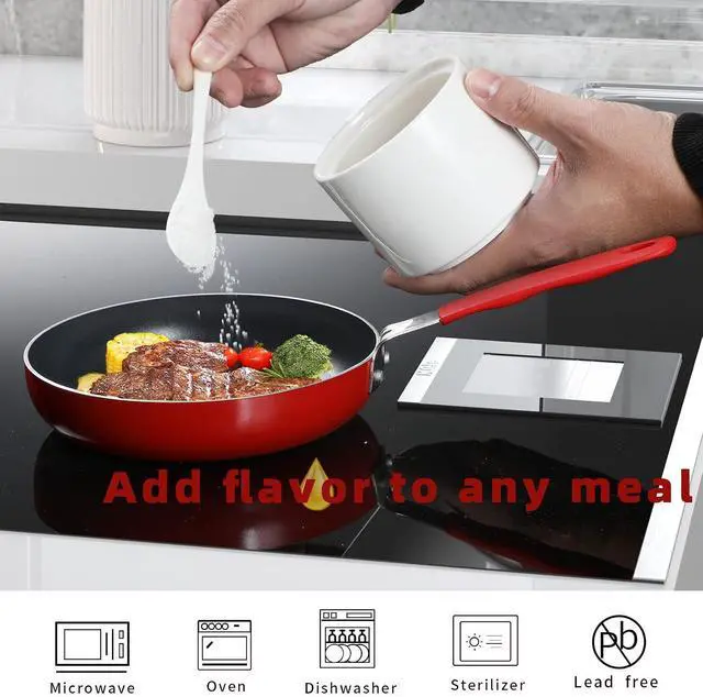Alt view image 3 of 7 - ONTUBE Ceramic Sugar Bowl with Lid and Spoon 8oz, Salt Bowl (White)