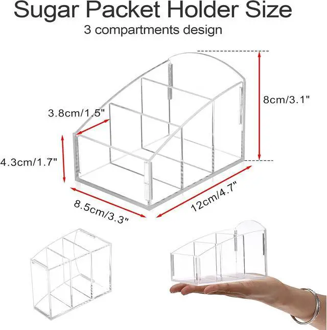Alt view image 2 of 6 - ELLDOO Sugar Packet Holder, Clear Acrylic Sugar Bowl for Restaurant