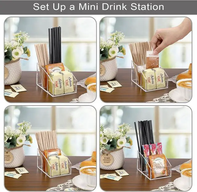 Alt view image 4 of 6 - ELLDOO Sugar Packet Holder, Clear Acrylic Sugar Bowl for Restaurant