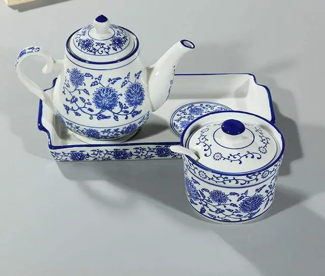 Alt view image 5 of 6 - Ceramic Sugar Bowl Flower Relief Seasoning Jar Spice Jar with Lid and Spoon