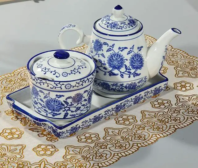 Alt view image 6 of 6 - Ceramic Sugar Bowl Flower Relief Seasoning Jar Spice Jar with Lid and Spoon