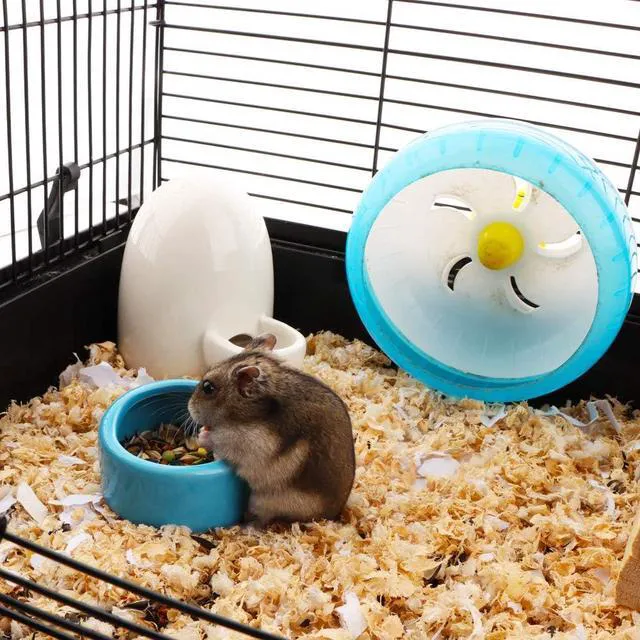 Alt view image 3 of 6 - 2 Pcs Ceramic Hamster Bowl, Small Animal Food Bowl and Water Dish Feeder for Hedgehog Hamster Guinea Pig Sugar Glider Rat Gerbil Mice Chinchilla (Colors May Vary)