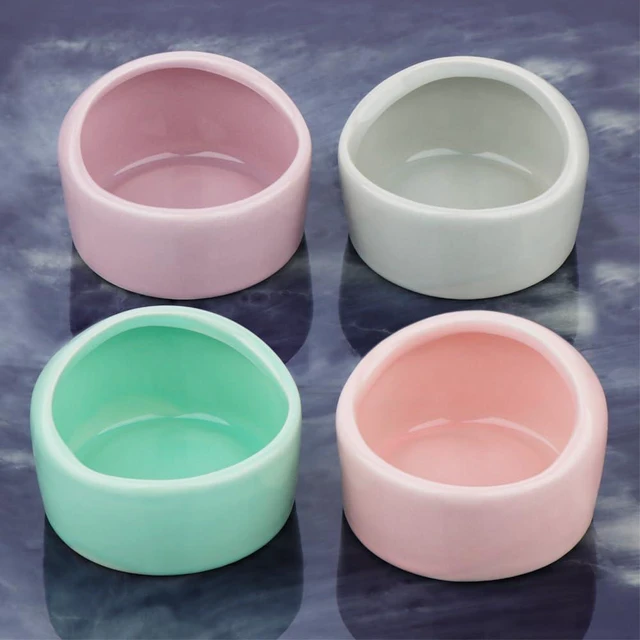 Alt view image 4 of 6 - 2 Pcs Ceramic Hamster Bowl, Small Animal Food Bowl and Water Dish Feeder for Hedgehog Hamster Guinea Pig Sugar Glider Rat Gerbil Mice Chinchilla (Colors May Vary)