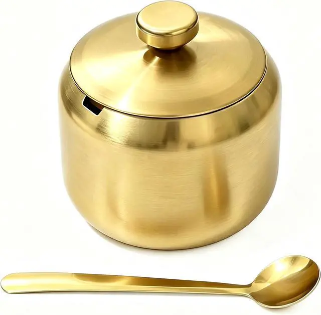 Main image of 15oz Stainless Steel Sugar Bowl Includes Lid and Spoon