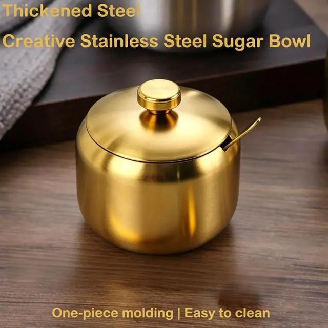 Alt view image 4 of 5 - 15oz Stainless Steel Sugar Bowl Includes Lid and Spoon