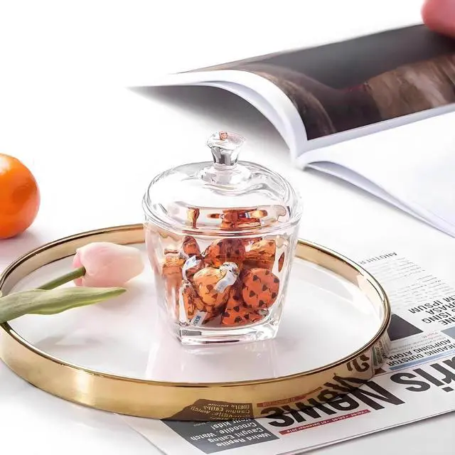 Alt view image 3 of 7 - Glass Sugar Bowl Candy Dish with Lid Airtight Candy Dish Elegant Kitchen Countertop Storage for Sugar, Sweets, Snacks & Coffee Pods, Clear Glass Container for Pantry, Dining Table Decor 8oz,240ml