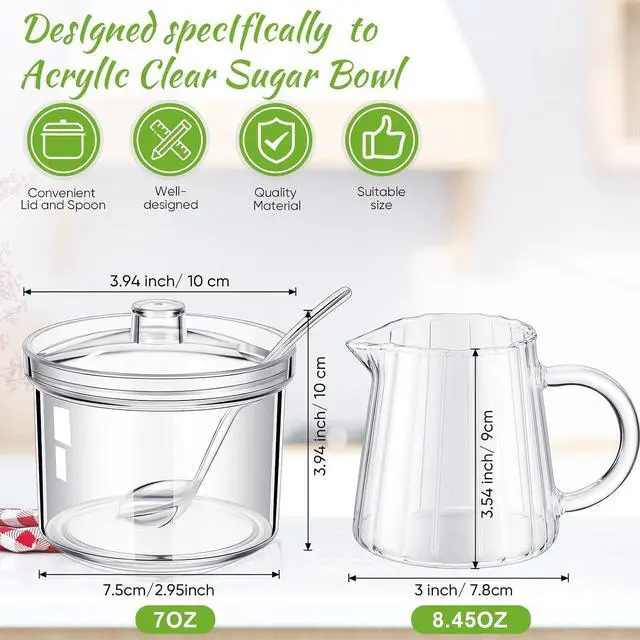 Alt view image 2 of 7 - Baderke 3 Pcs Cream and Sugar Set, Creamer and Sugar Set