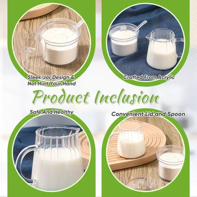 Alt view image 4 of 7 - Baderke 3 Pcs Cream and Sugar Set, Creamer and Sugar Set