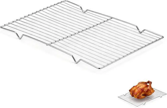 Main image of Roasting Rack for 9x13 Inch Pan, Stainless Steel Roasting Rack Insert, with Parallel Wires and Raised Feet, Keeps Food Elevated for Even Broiling, Easy to Clean, Ideal for Chicken, Turkey and Meat