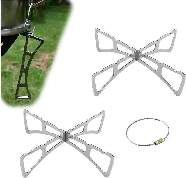 Main image of MIUPOO Outdoor Cooking Rack,Stainless Steel Baking Steaming Roasting Rack,for BBQ,Steaming,and Outdoor Cooking,Steam Rack Removable,4.85 Inches,2 Pieces.
