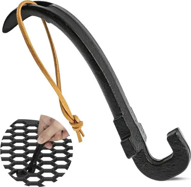 Main image of Cast Iron Grill Grate Lifter-Universal Barbecue Grid Lifter for Most Grills
