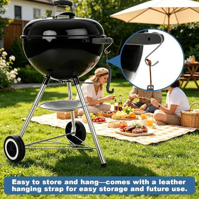 Alt view image 7 of 7 - Cast Iron Grill Grate Lifter-Universal Barbecue Grid Lifter for Most Grills