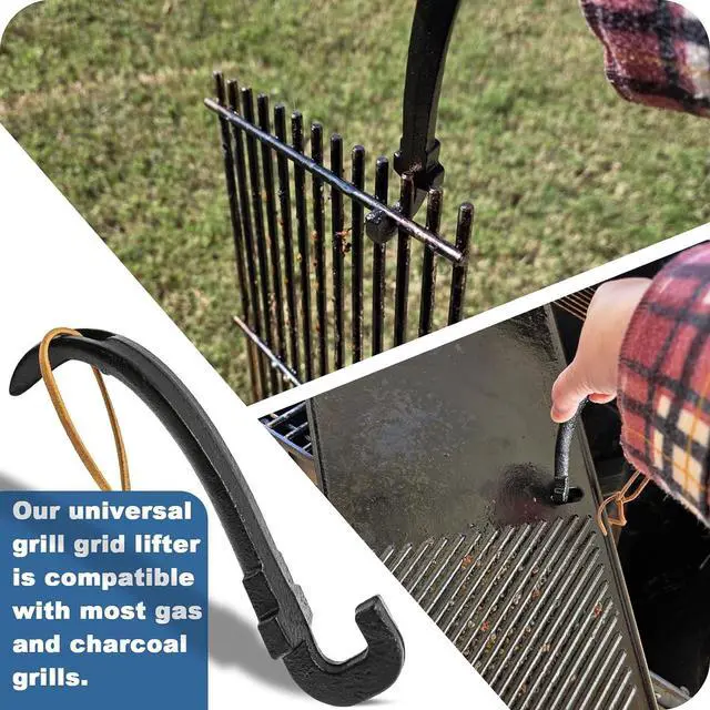 Alt view image 6 of 7 - Cast Iron Grill Grate Lifter-Universal Barbecue Grid Lifter for Most Grills