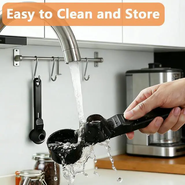 Alt view image 6 of 7 - Funnel Coffee Scoop for Ground Coffee,Anti-Spill Protein Powder Scoop,Black