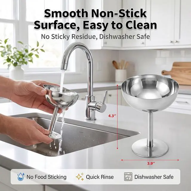 Alt view image 3 of 7 - Mini Stainless Steel Ice Cream BowlReusable Serving Dessert Cups for Yogurt Snack Candy Sauce Salad Fruit Pudding Party (3.9*4.3in)