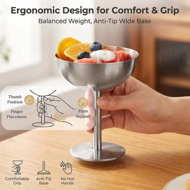 Alt view image 5 of 7 - Mini Stainless Steel Ice Cream BowlReusable Serving Dessert Cups for Yogurt Snack Candy Sauce Salad Fruit Pudding Party (3.9*4.3in)