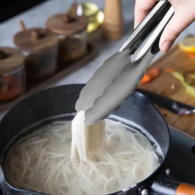 Alt view image 5 of 7 - HINMAY Small Stainless Steel Serving Tongs 7-Inch Mini Food Tongs, Set of 3