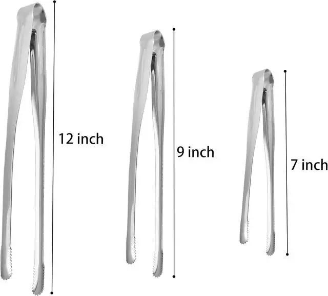 Alt view image 2 of 7 - Serving Tongs Kitchen Tongs,Buffet Tongs, Stainless Steel Food Tong Serving Tong,small tongs 8 Pack(Sliver 7 Inch)
