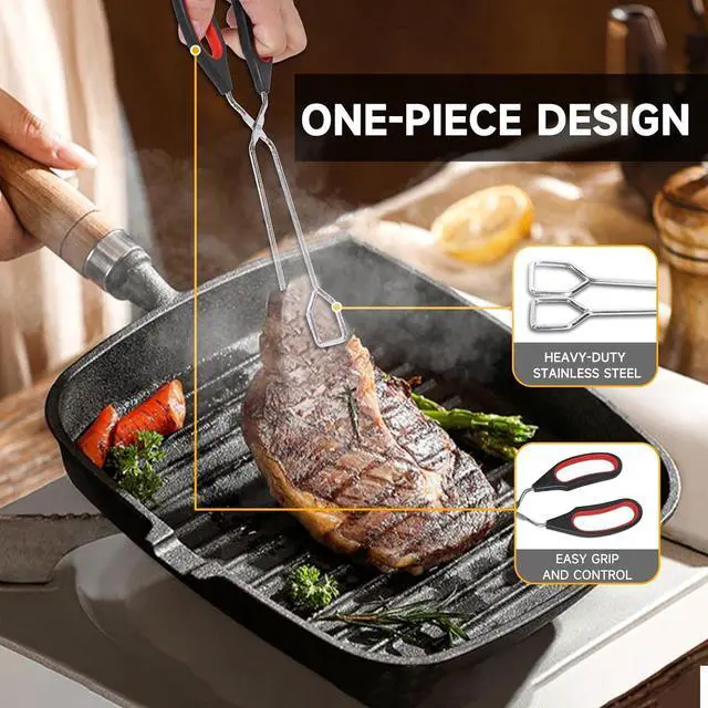 Alt view image 5 of 7 - Tongs for Cooking, Set of 2 Heat Resistant Kitchen Scissor Tongs