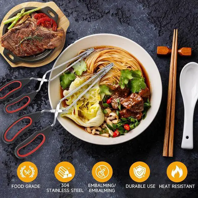 Alt view image 6 of 7 - Tongs for Cooking, Set of 2 Heat Resistant Kitchen Scissor Tongs