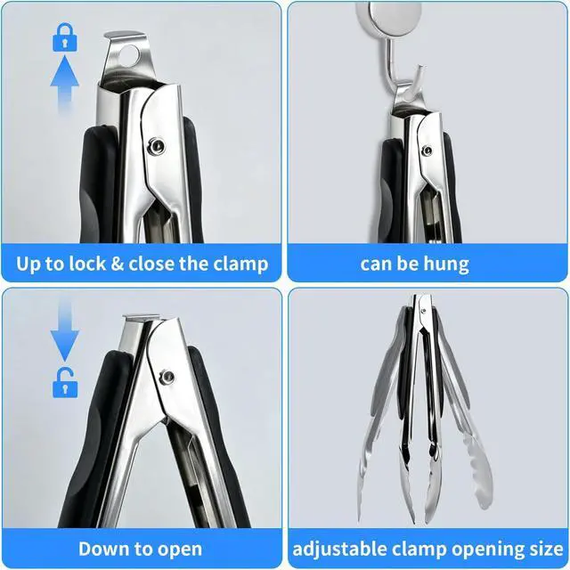 Alt view image 4 of 6 - 2 Pcs 9/12 Inch Kitchen Tongs for Cooking, BBQ & Salad