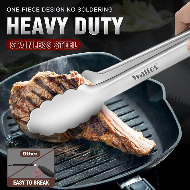 Alt view image 2 of 7 - Walfos 17 Inch Extra Long Grill Tongs, Ultimate Stainless Steel BBQ Tongs for Grilling, Cooking, BBQ/Barbecue, Buffet and Turning Food