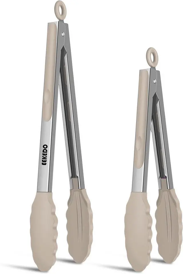 Main image of Cooking Tongs with Silicone Tips, 600°F Heat-Resistant, 9" & 12"
