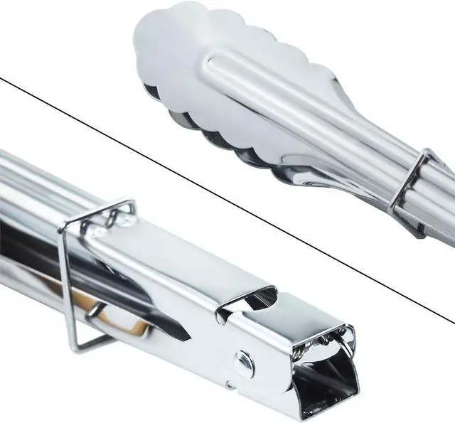 Alt view image 4 of 6 - HINMAY Stainless Steel Serving Tongs Grilling Tongs for Cooking Camping Barbecue (12-Inch 3 Pieces)