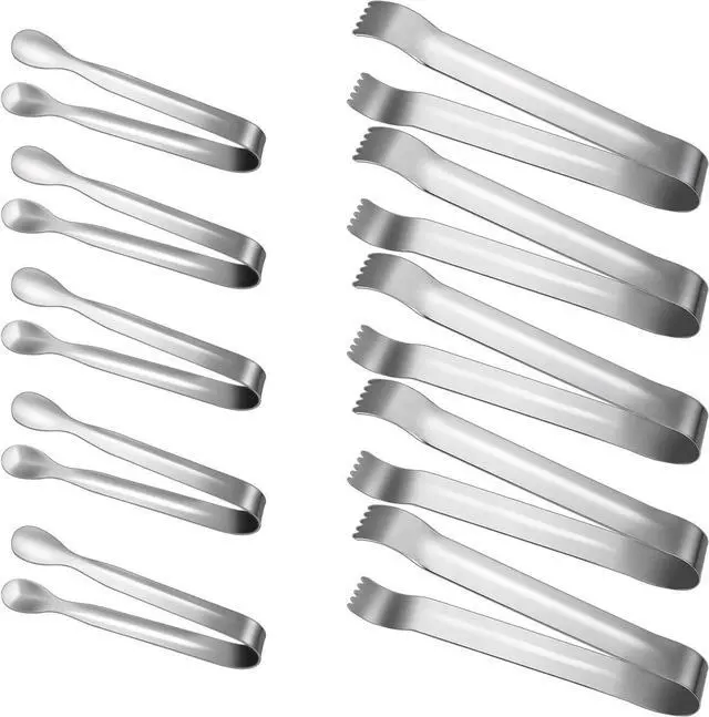 Main image of Boao 10 PC Mini Tongs 4.3 Inch and 7 Inch Ice Tongs Mini Tongs for Serving Sugar Tongs Serving Tongs Pom Tongs Sugar Tongs Stainless Steel Mini Tongs for Party Kitchen Serving and Cooking