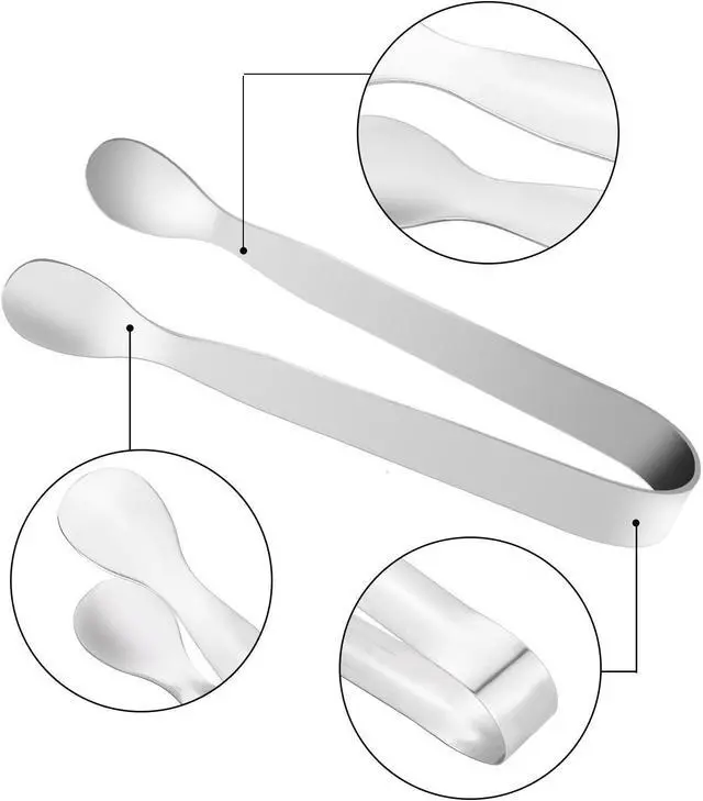 Alt view image 3 of 7 - Boao 10 PC Mini Tongs 4.3 Inch and 7 Inch Ice Tongs Mini Tongs for Serving Sugar Tongs Serving Tongs Pom Tongs Sugar Tongs Stainless Steel Mini Tongs for Party Kitchen Serving and Cooking