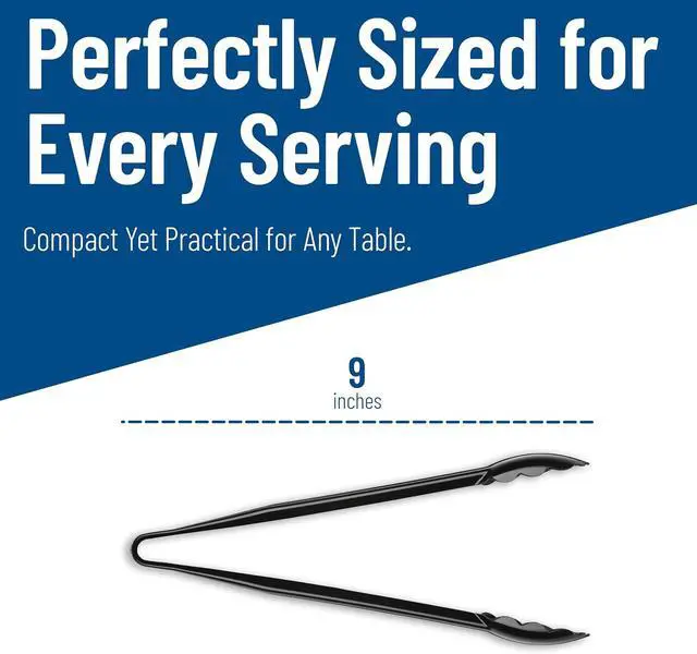 Alt view image 4 of 7 - Carlisle FoodService Products 470903 Carly Salad Tong, 9" Utility Tong, Black, 1 Pack