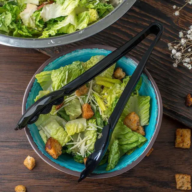 Alt view image 5 of 7 - Carlisle FoodService Products 470903 Carly Salad Tong, 9" Utility Tong, Black, 1 Pack