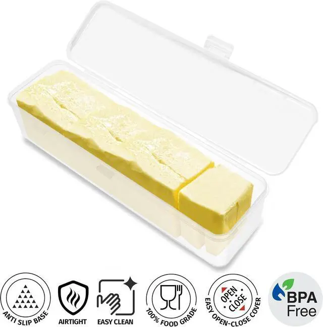 Alt view image 4 of 7 - Home-X Single Stick Butter Container - Form Fitting Butter Dish Designed to Hold 1/4 lb of Butter, BPA-free Butter Dish with Lid, Durable Butter Keeper for Home Kitchen Décor