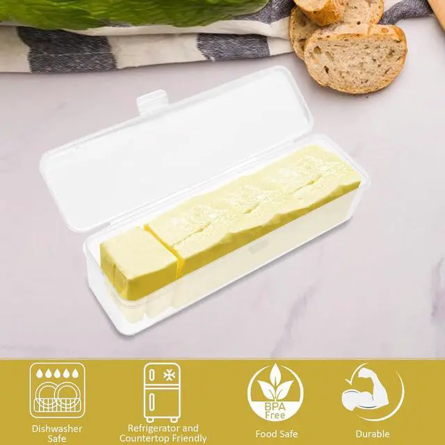 Alt view image 6 of 7 - Home-X Single Stick Butter Container - Form Fitting Butter Dish Designed to Hold 1/4 lb of Butter, BPA-free Butter Dish with Lid, Durable Butter Keeper for Home Kitchen Décor