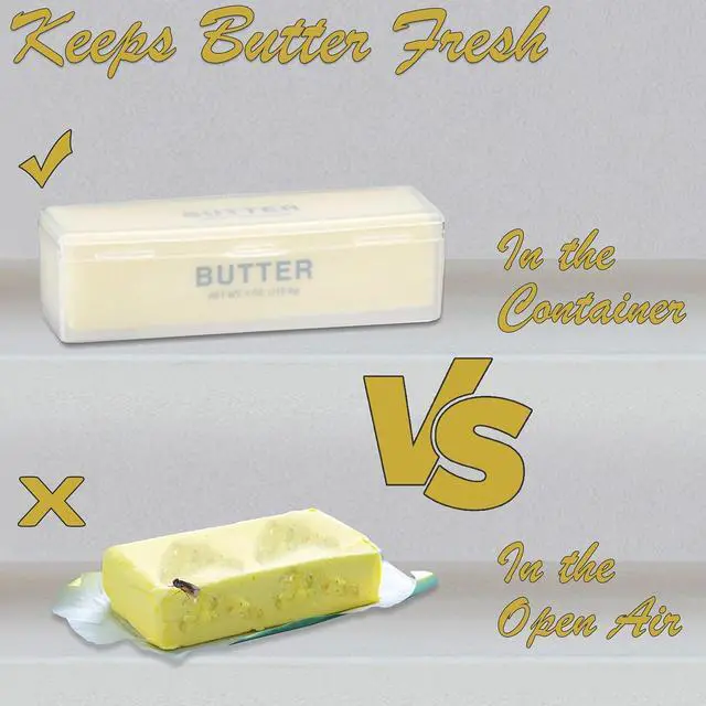 Alt view image 5 of 7 - Home-X Single Stick Butter Container - Form Fitting Butter Dish Designed to Hold 1/4 lb of Butter, BPA-free Butter Dish with Lid, Durable Butter Keeper for Home Kitchen Décor