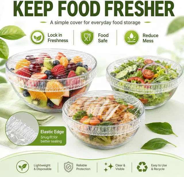 Alt view image 5 of 7 - 100 Pcs Plastic Bowl Covers for Sourdough Proofing, Fits Bowls Up to 9.5"