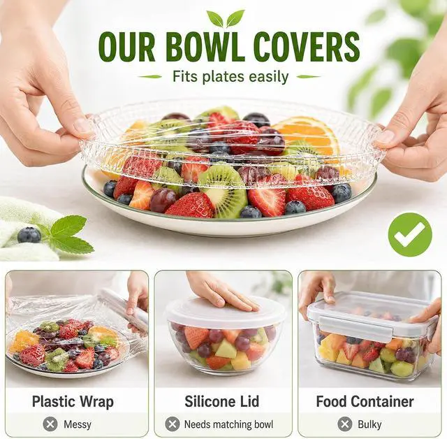 Alt view image 6 of 7 - 100 Pcs Plastic Bowl Covers for Sourdough Proofing, Fits Bowls Up to 9.5"